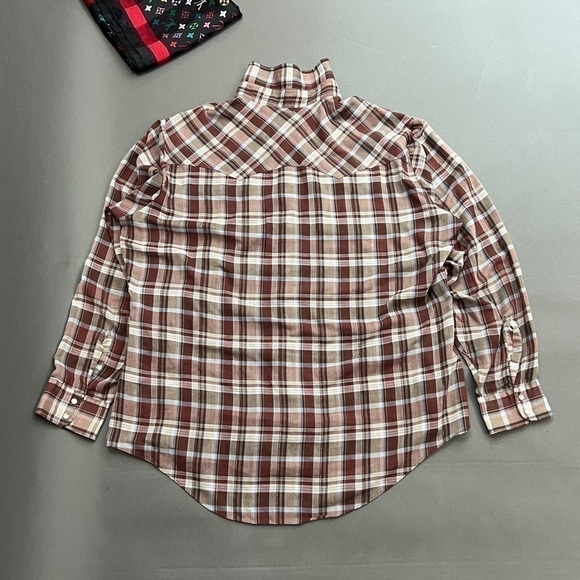 Vintage 70s White Tag Levi’s Plaid Western Button Up Shirt - Picture 4 of 14